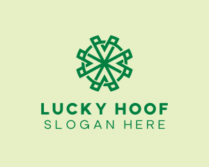 Geometric Leaf Clover  logo design