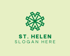 Geometric Leaf Clover  logo design