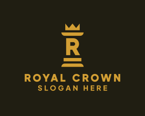 Chess Crown Royalty Monarch logo design