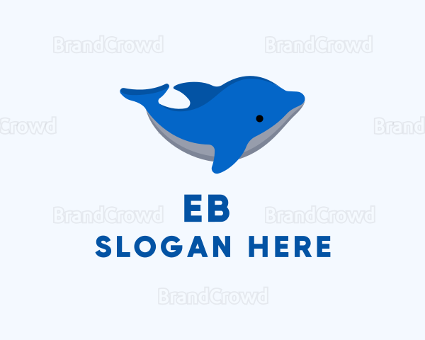 Aquatic Dolphin Zoology Logo