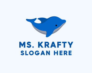 Stuffed Animal - Aquatic Dolphin Zoology logo design