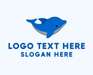 Blue Dolphin - Aquatic Dolphin Zoology logo design