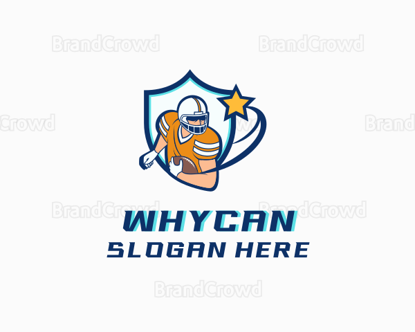 Football Player Shield Logo