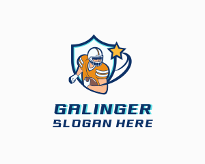 Football Player Shield Logo