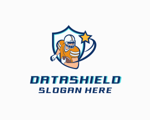 Football Player Shield Logo