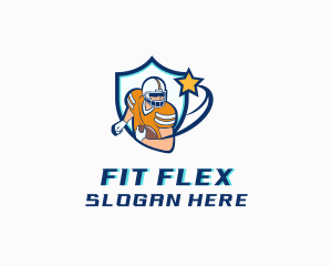 Football Player Shield logo design