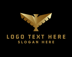 Falcon - Gold Bird Sigil logo design