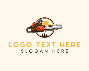Forestry - Chainsaw Woodwork Carpentry logo design