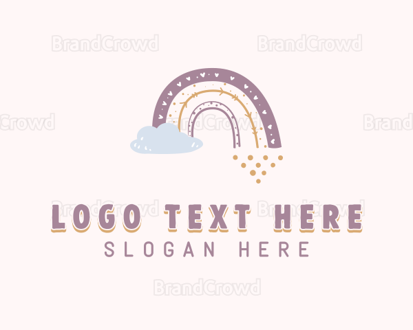 Boho Rainbow Cloud Logo