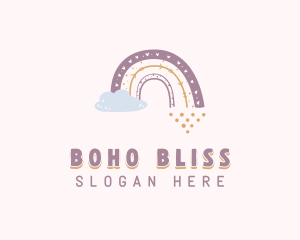 Boho Rainbow Cloud logo design