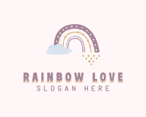 Boho Rainbow Cloud logo design