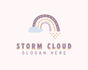 Boho Rainbow Cloud logo design