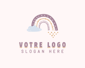 Childcare - Boho Rainbow Cloud logo design