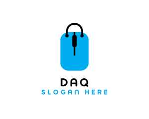 Blue Mouse - Shopping Tag Bag logo design