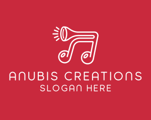 Music Note Horn logo design