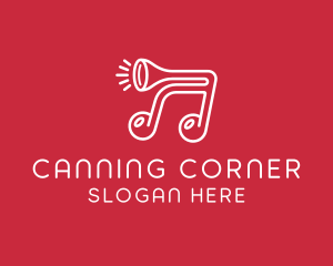 Music Note Horn logo design