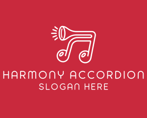 Music Note Horn logo design