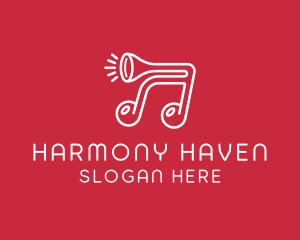 Melody - Music Note Horn logo design