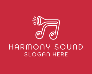 Music Note Horn logo design