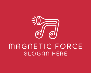 Music Note Horn logo design