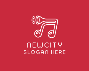 Music Note Horn logo design