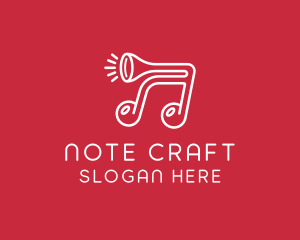 Note - Music Note Horn logo design