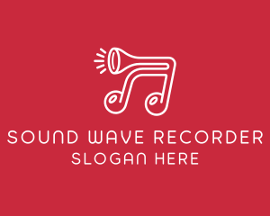 Recorder - Music Note Horn logo design