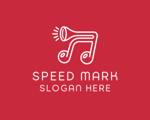 Music Note Horn logo design