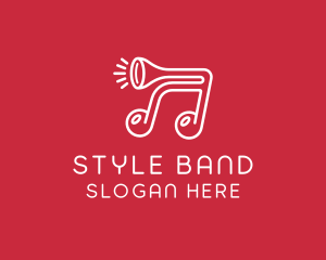 Music Note Horn logo design