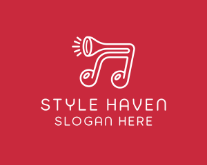 Music - Music Note Horn logo design