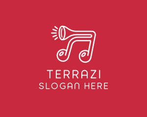 Music Note Horn logo design