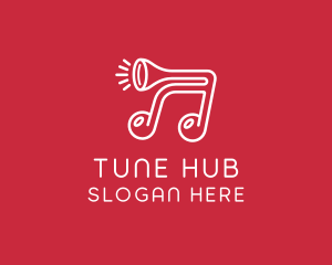 Music Note Horn logo design