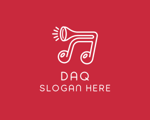 Music Note Horn logo design