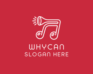 Streamer - Music Note Horn logo design