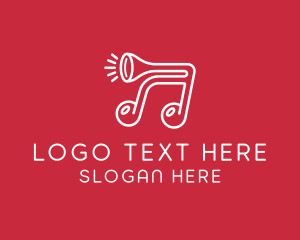 Music Store - Music Note Horn logo design
