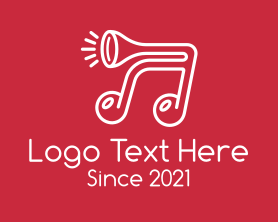 Music - Music Note Horn logo design