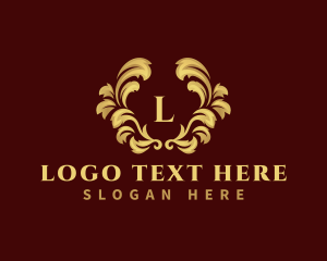 Wreath - Leaf Luxury Wreath logo design