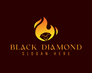 Gem Flame Diamond logo design