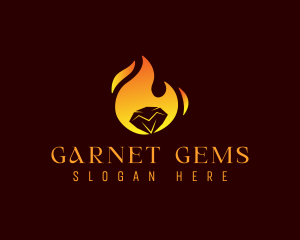 Gem Flame Diamond logo design