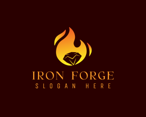 Forge - Gem Flame Diamond logo design