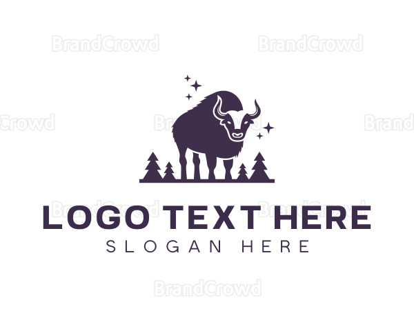Wild Bison Bull Logo