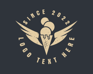 Sorbet - Retro Ice Cream Wings logo design