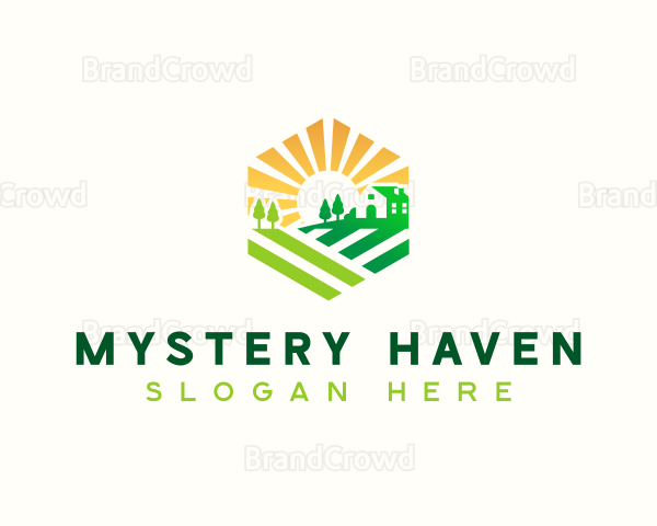 Lawn Landscaping Property Logo