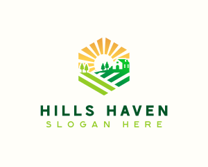 Lawn Landscaping Property Logo