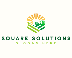 Lawn Landscaping Property Logo