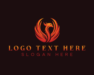 Legendary - Fire Phoenix Flaming logo design