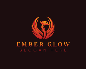 Ember - Fire Phoenix Flaming logo design
