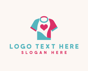 Laundromat - Heart Shirt Printing logo design