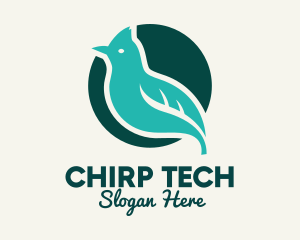 Blue Bird Perched logo design