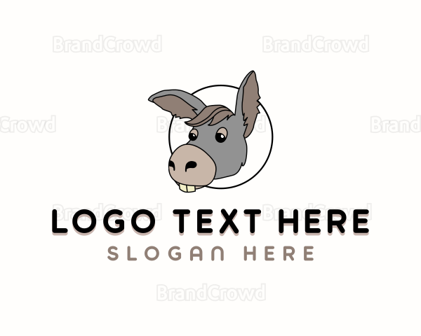 Donkey Animal Cartoon Logo